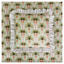 Load image into Gallery viewer, Pardus Consilio 'Dubai Palms' Cushion - Cream Velvet Frill
