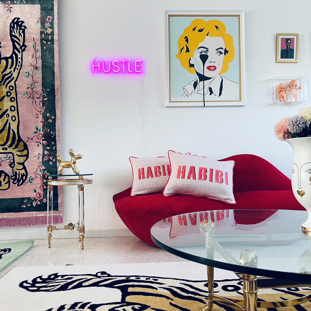 Habibi Habibti Pink Tweed Cushions