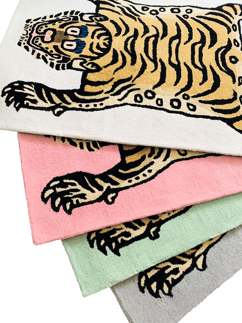 White Rectangle Tibetan Tiger