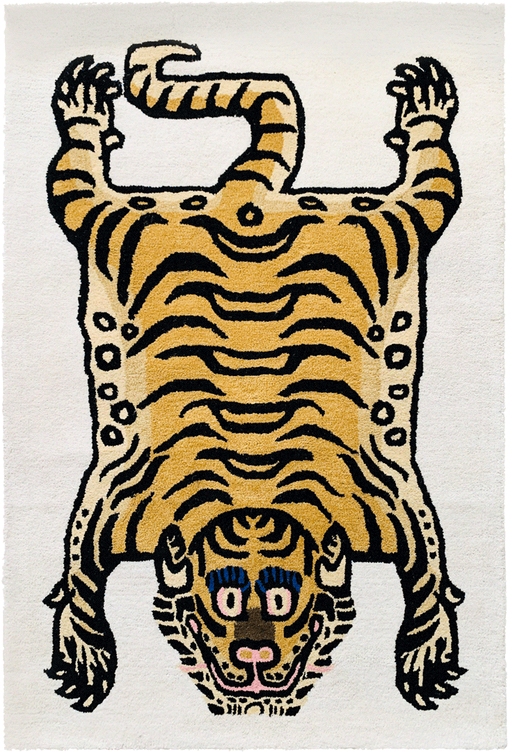 White Rectangle Tibetan Tiger